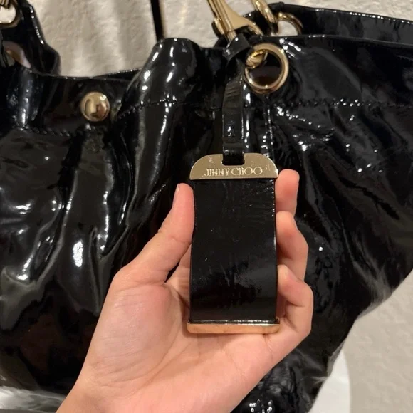 Jimmy Choo Black Soft Patent Leather Tote Bag - Picture 3 of 14